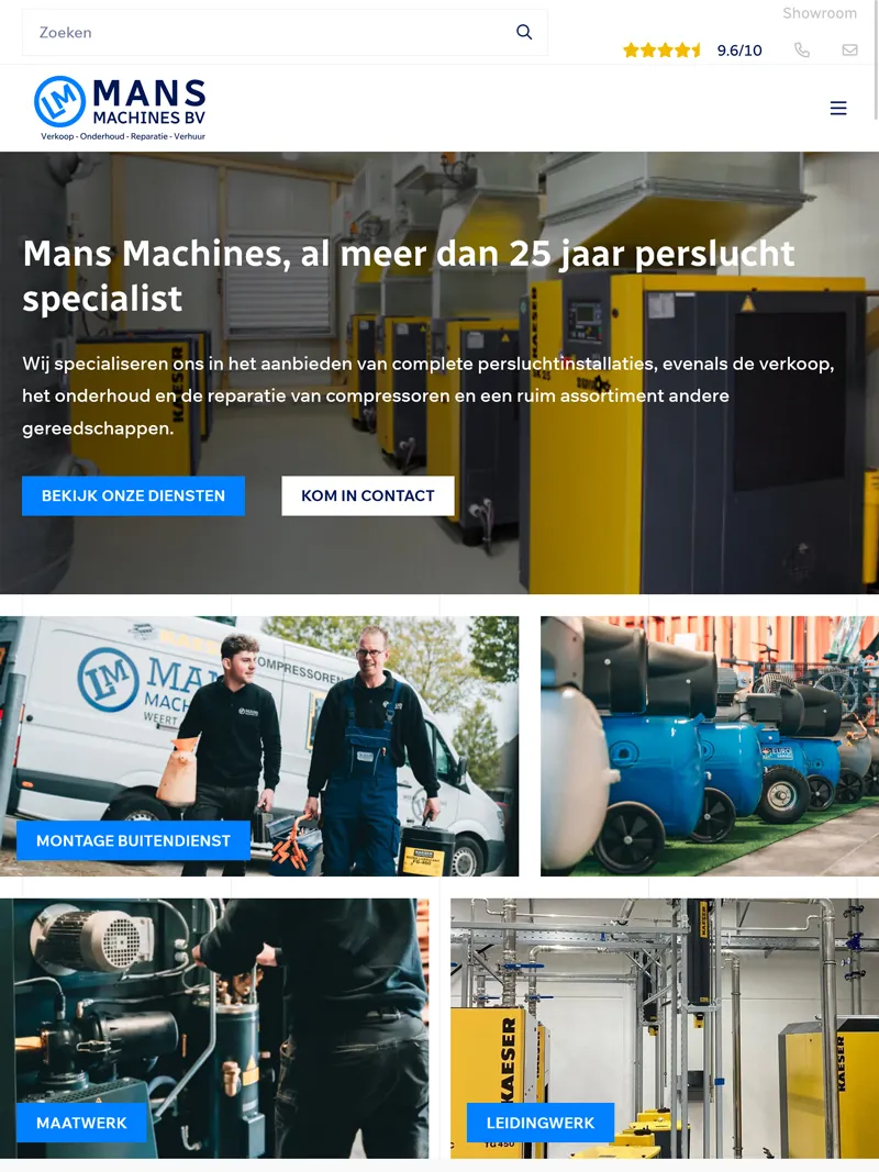 Mans Machines homepage tablet