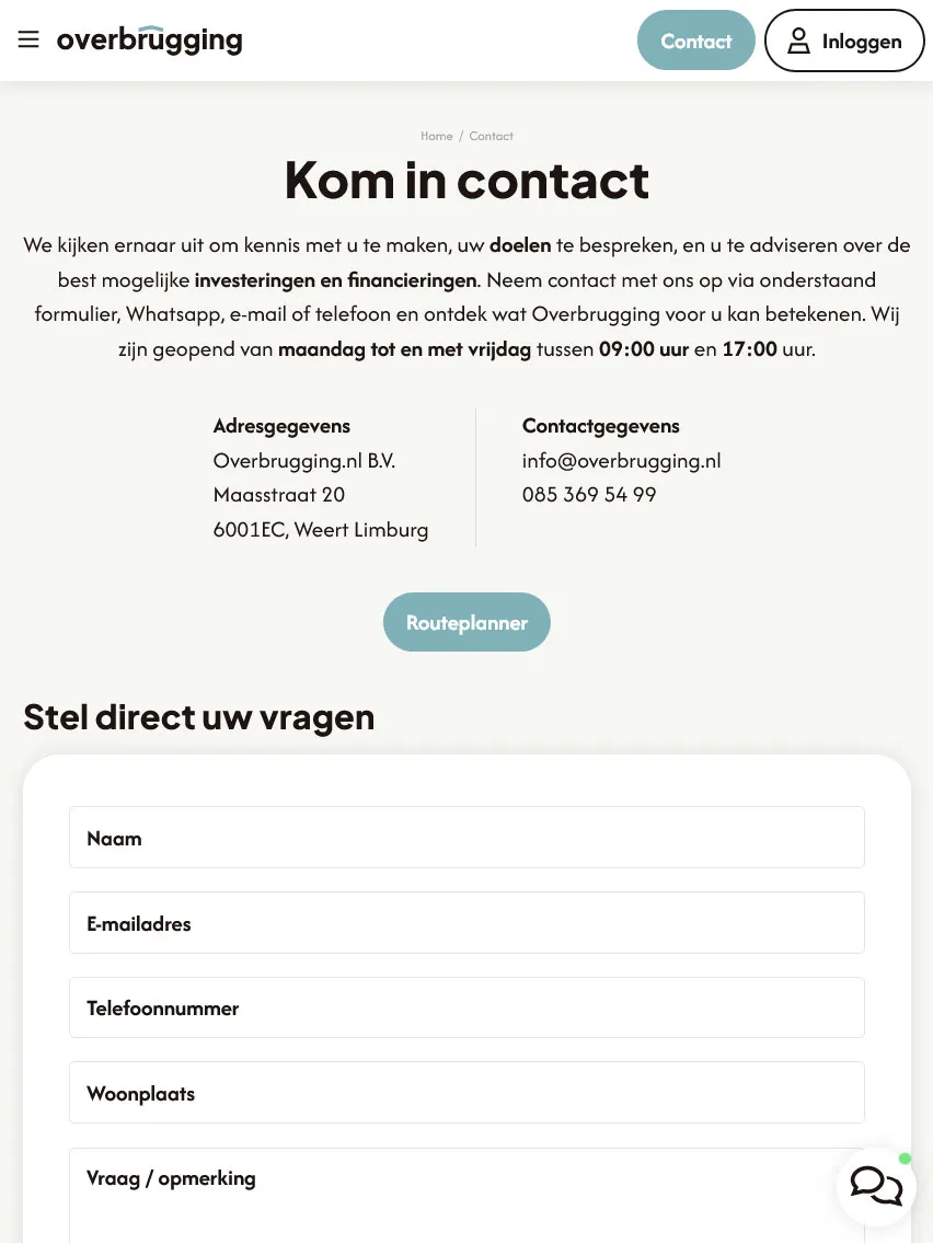 Overbrugging contact