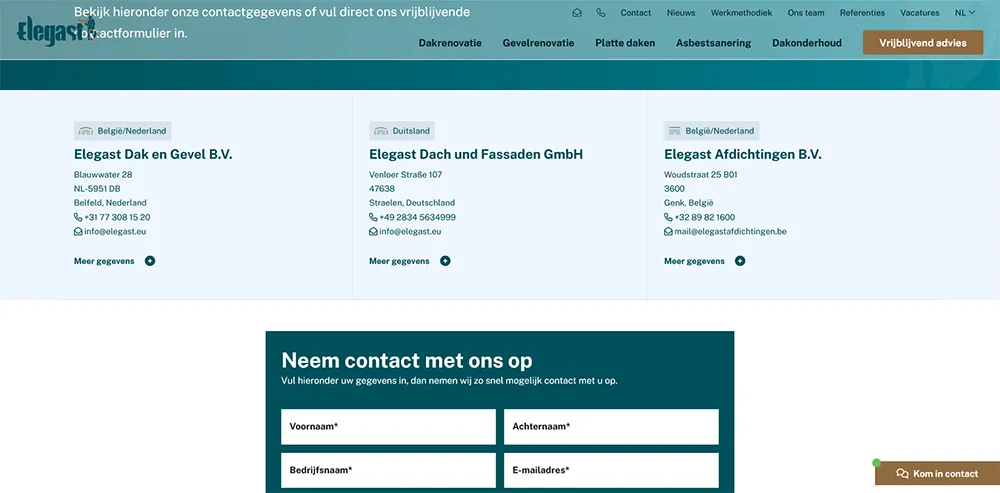 Elegast Dak en Gevel contact