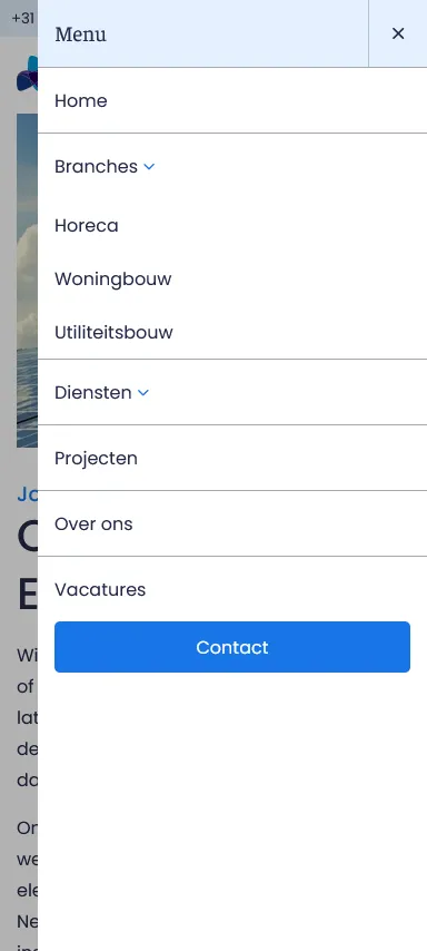CSE Elektrotechniek menu