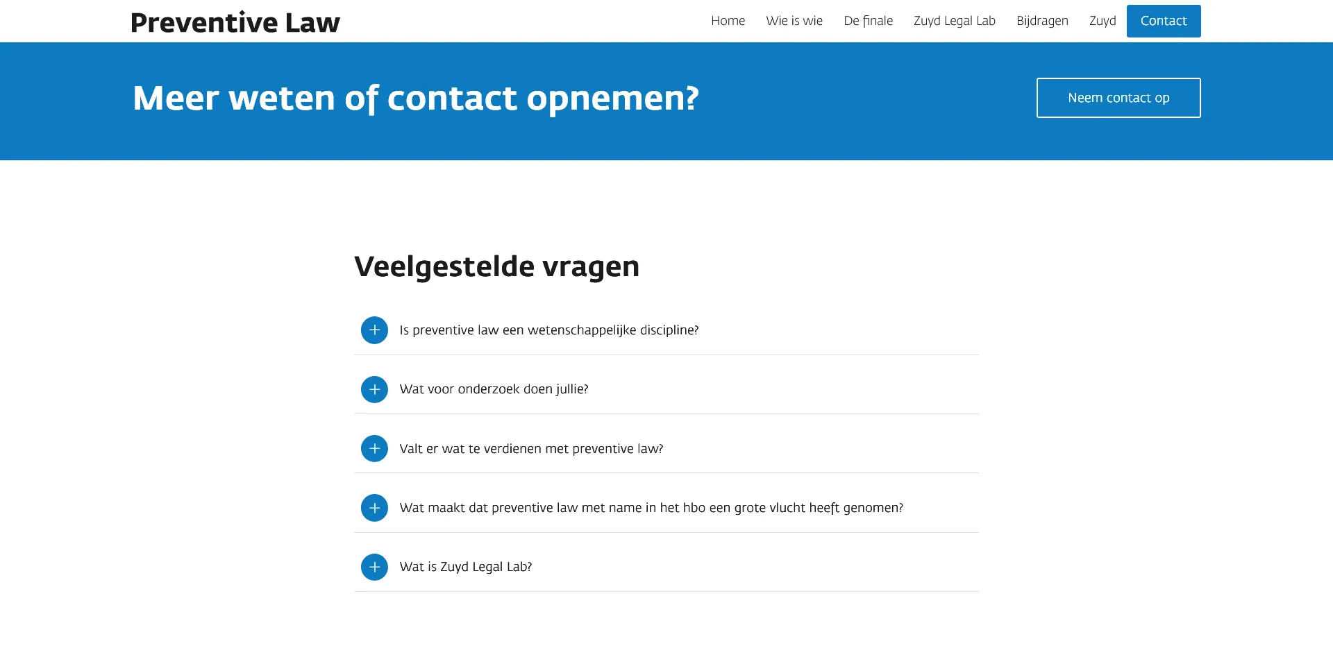 Zuyd Preventive Law FAQ