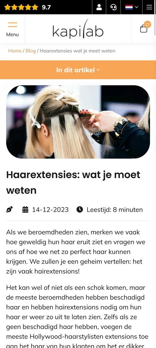 Kapilab blogpagina mobiel