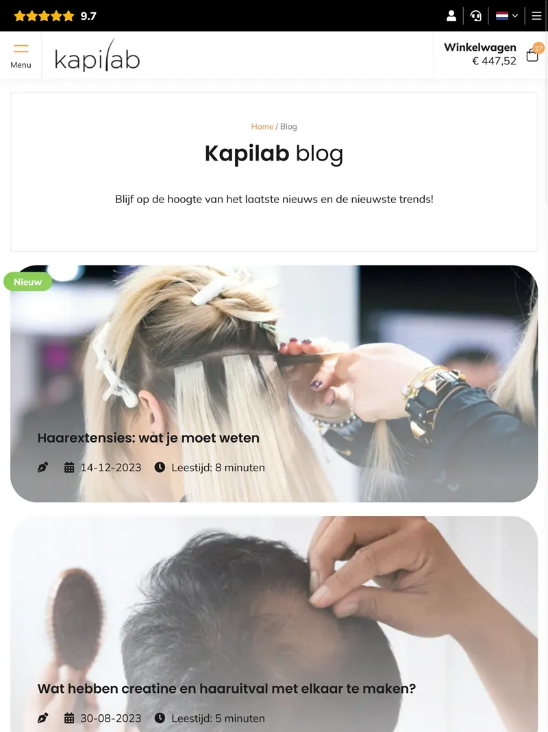 Kapilab blogoverzicht tablet