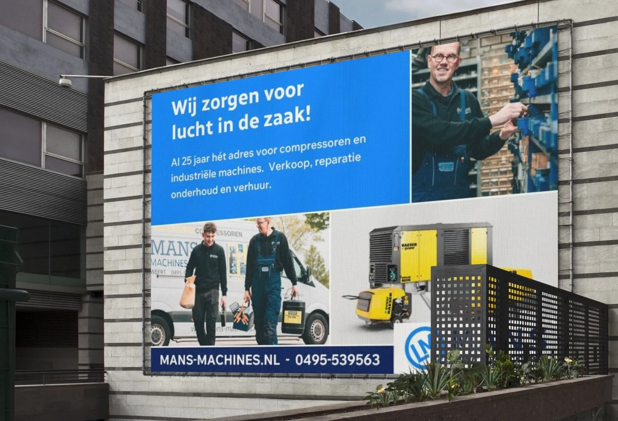 banner snelweg mans machines