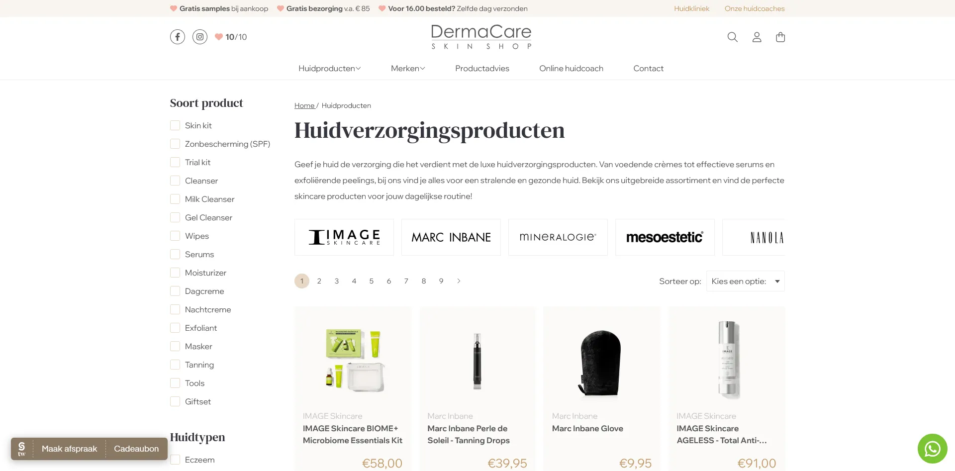 Dermacare productoverzicht
