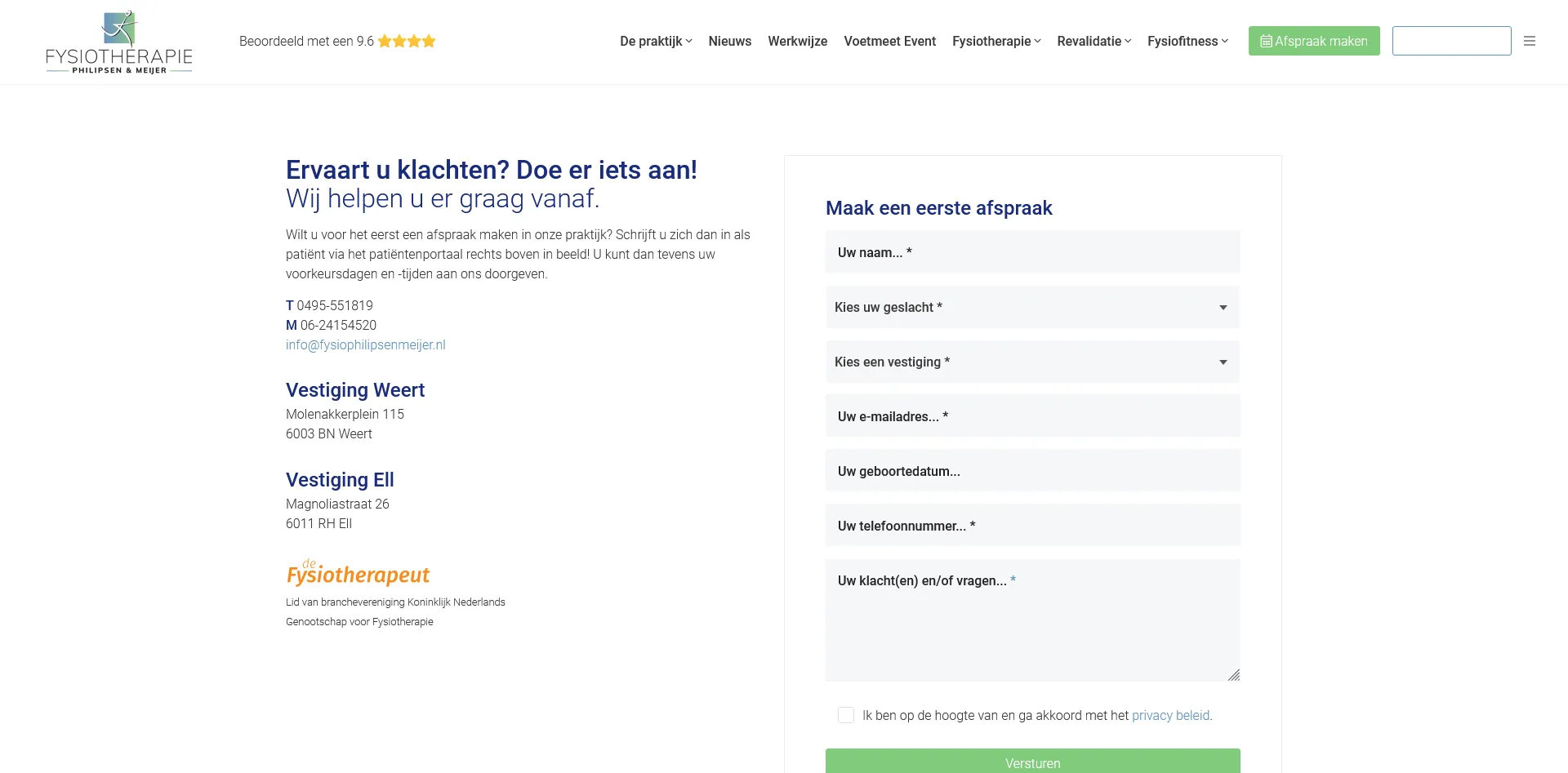 Fysiotherapie Philipsen en Meijer contact