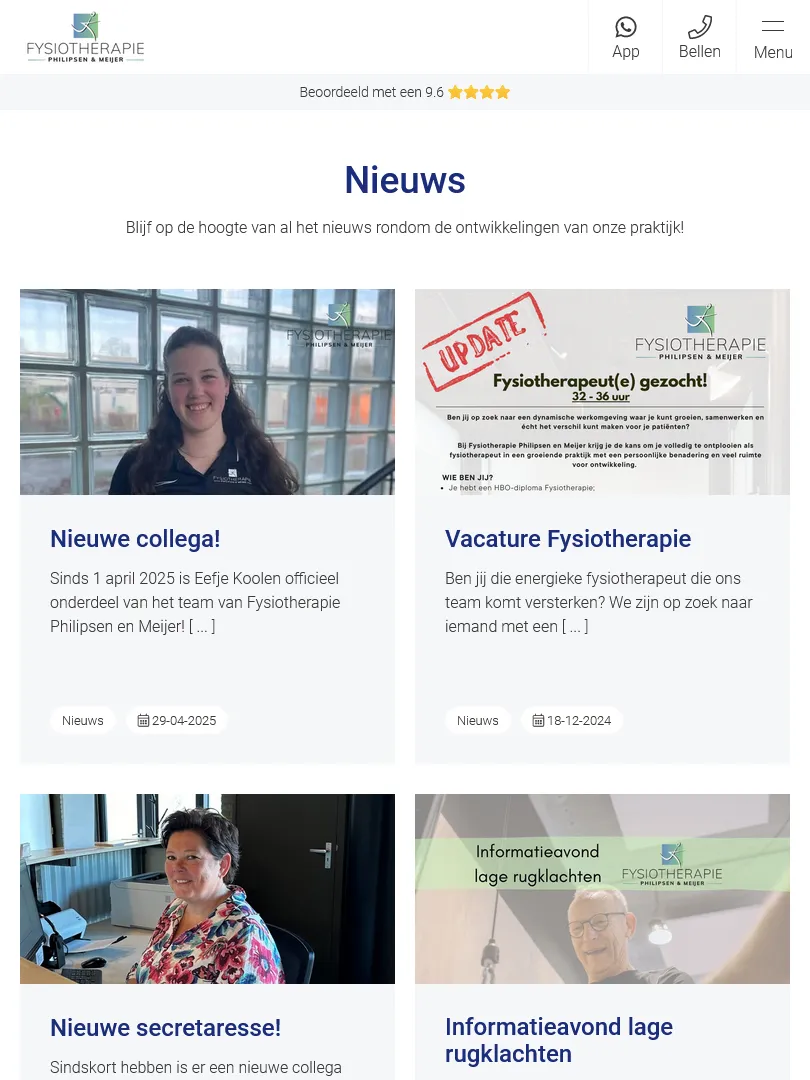 Fysiotherapie Philipsen en Meijer nieuws