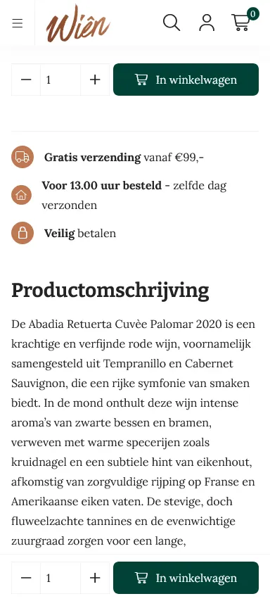 Wiên productpagina