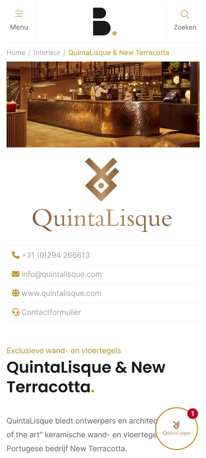 Best Interiors profielpagina bedrijf mobiel