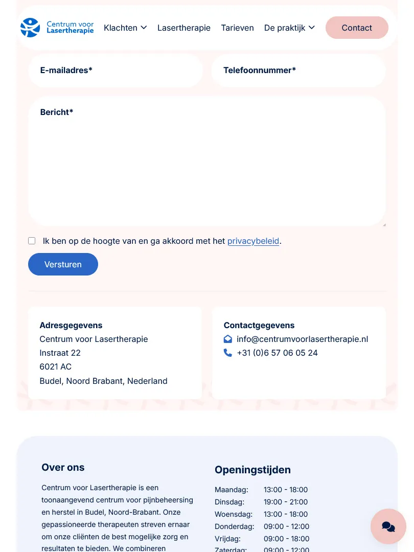 Centrum voor Lasertherapie contact