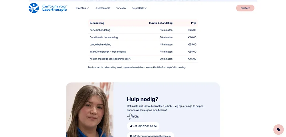 Centrum voor Lasertherapie tarieven