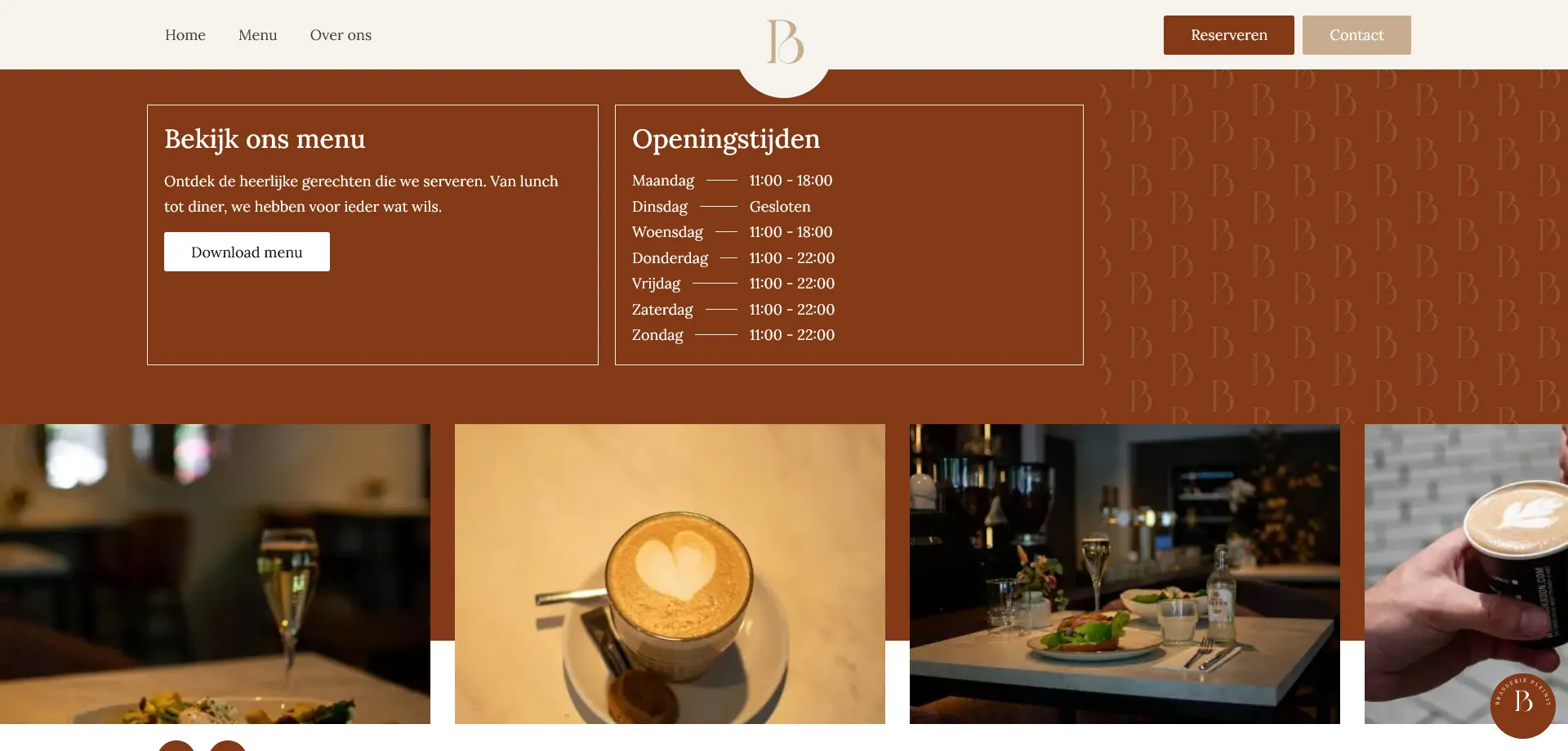 Brasserie Plein15 openingstijden
