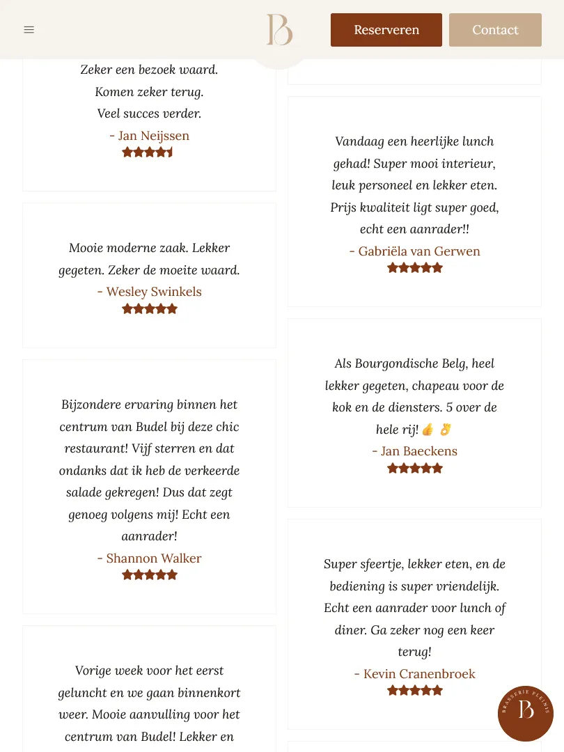 Brasserie Plein15 reviews