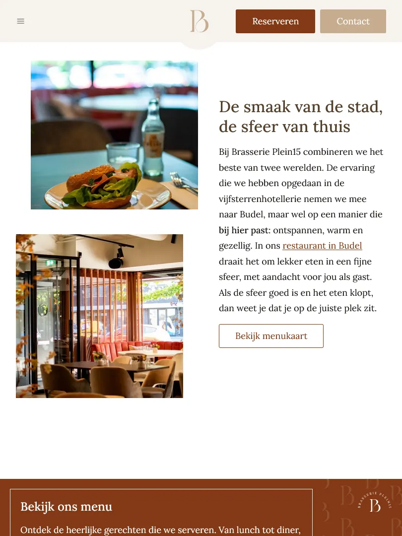 Brasserie Plein15 tekst