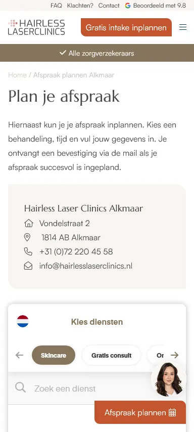 Hairless Laser Clinics afspraak maken